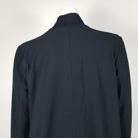Eileen Fisher Black Viscose Blend Ponte Jersey Minimalist Longline Cardigan Sz M - Picture 6 of 14